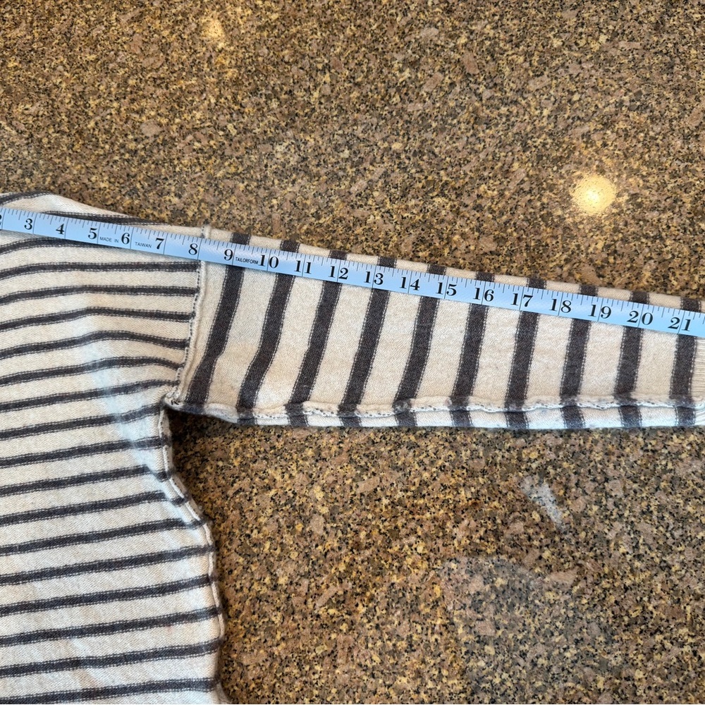 Madewell Cream and Gray Striped Turtleneck Sweater - Picture 8 of 9